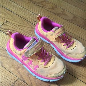 Under Armour Orange and Pink Sneakers with Velcro Strap